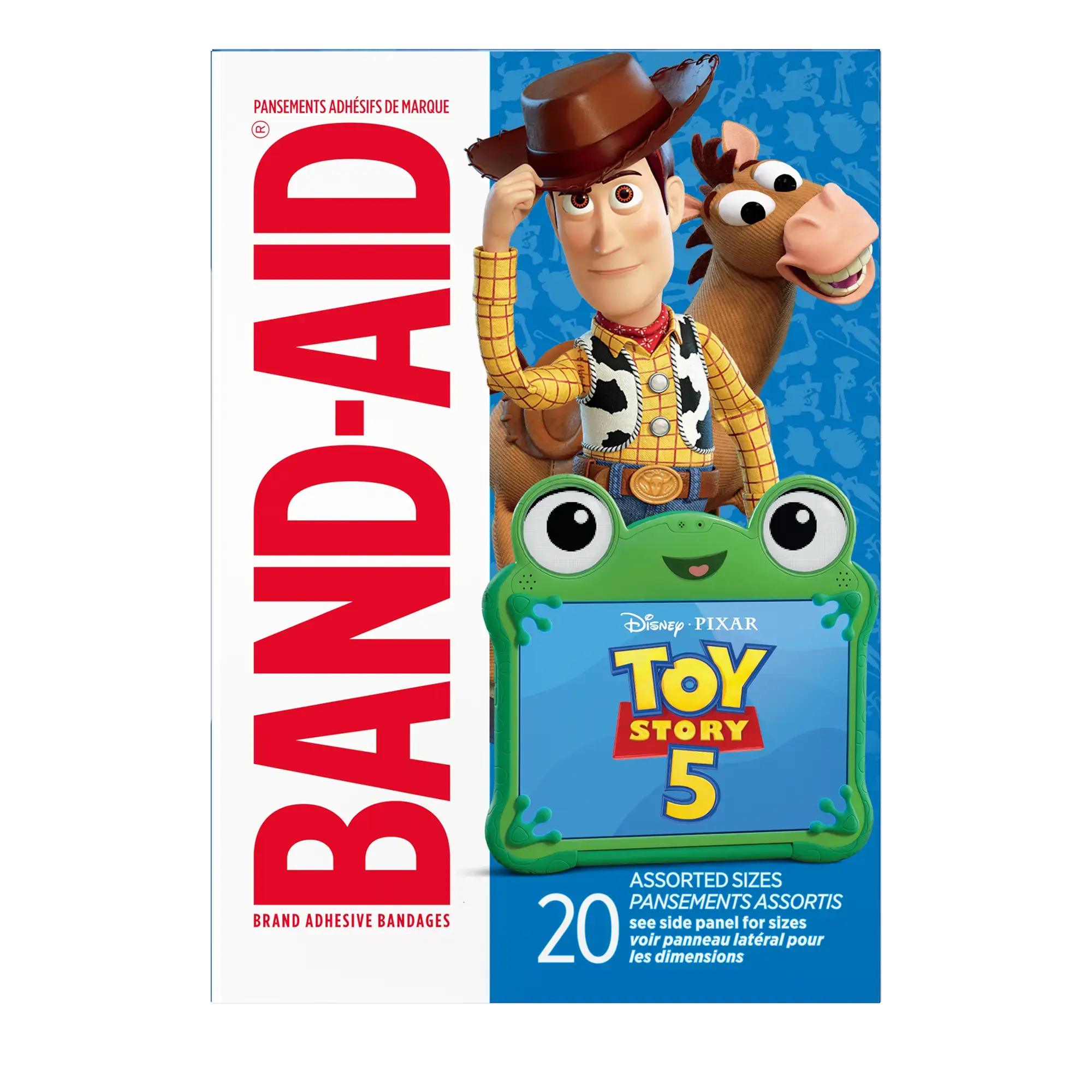 Back Pack shot of BAND-AID® Brand Adhesive Bandages featuring Disney and Pixar Toy Story 5 20ct