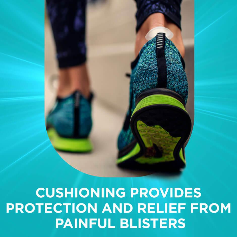 Hydro Seal® cushioning provides protection and relief from painful blisters