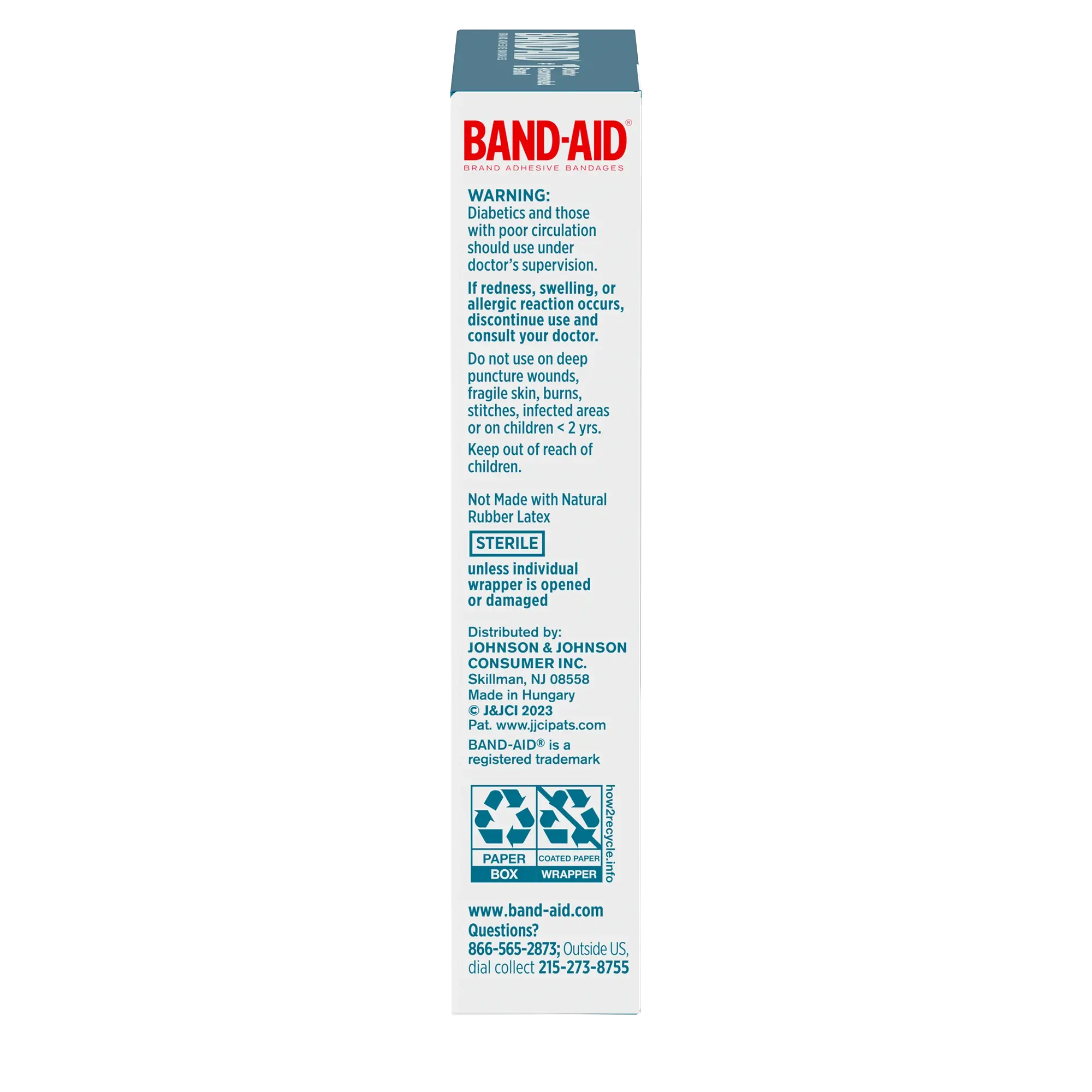 Warnings shot for BAND-AID® Brand HYDRO SEAL® All Purpose Hydrocolloid Bandages
