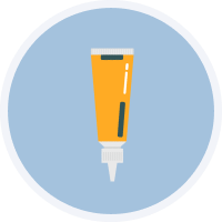 Illustration of a tube of antibiotic cream or ointment, used for blister treatment to reduce the risk of infection.