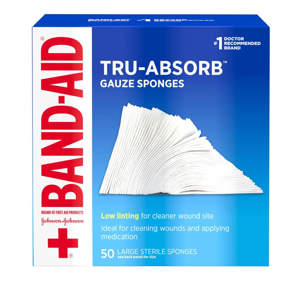 BAND-AID® Brand TRU-ABSORB™ Gauze Sponges package front