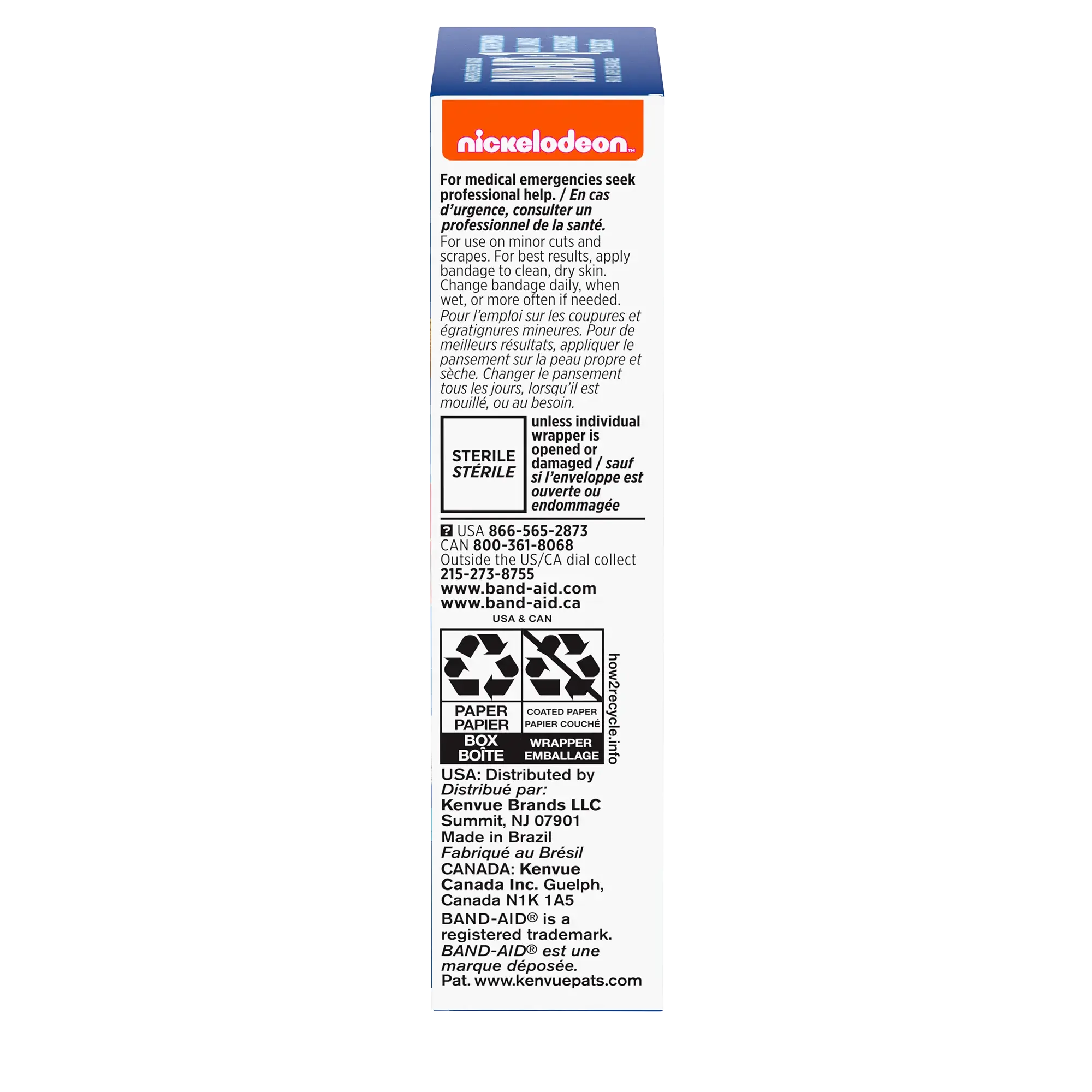 General Information shot for BAND-AID® Brand Adhesive Bandages, featuring Paw Patrol