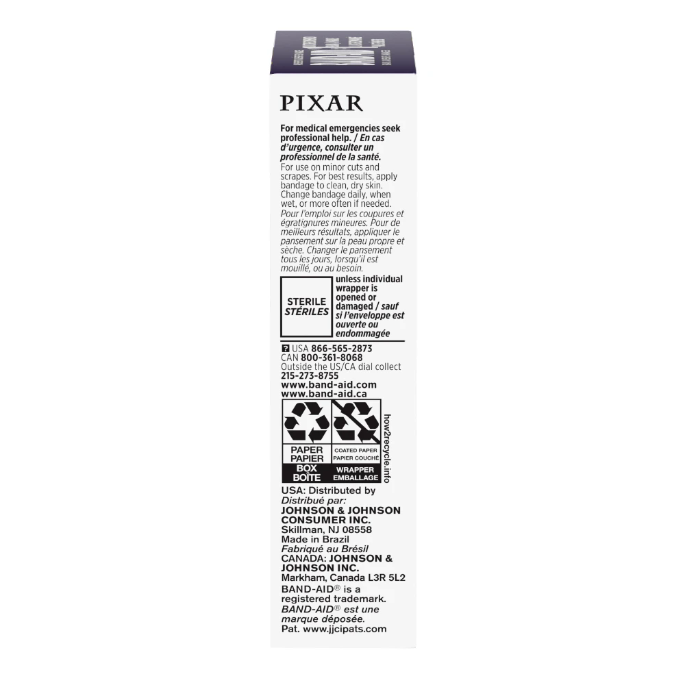 AND-AID® Brand Adhesive Bandages featuring Disney/PIXAR Inside Out 2 Characters side of package