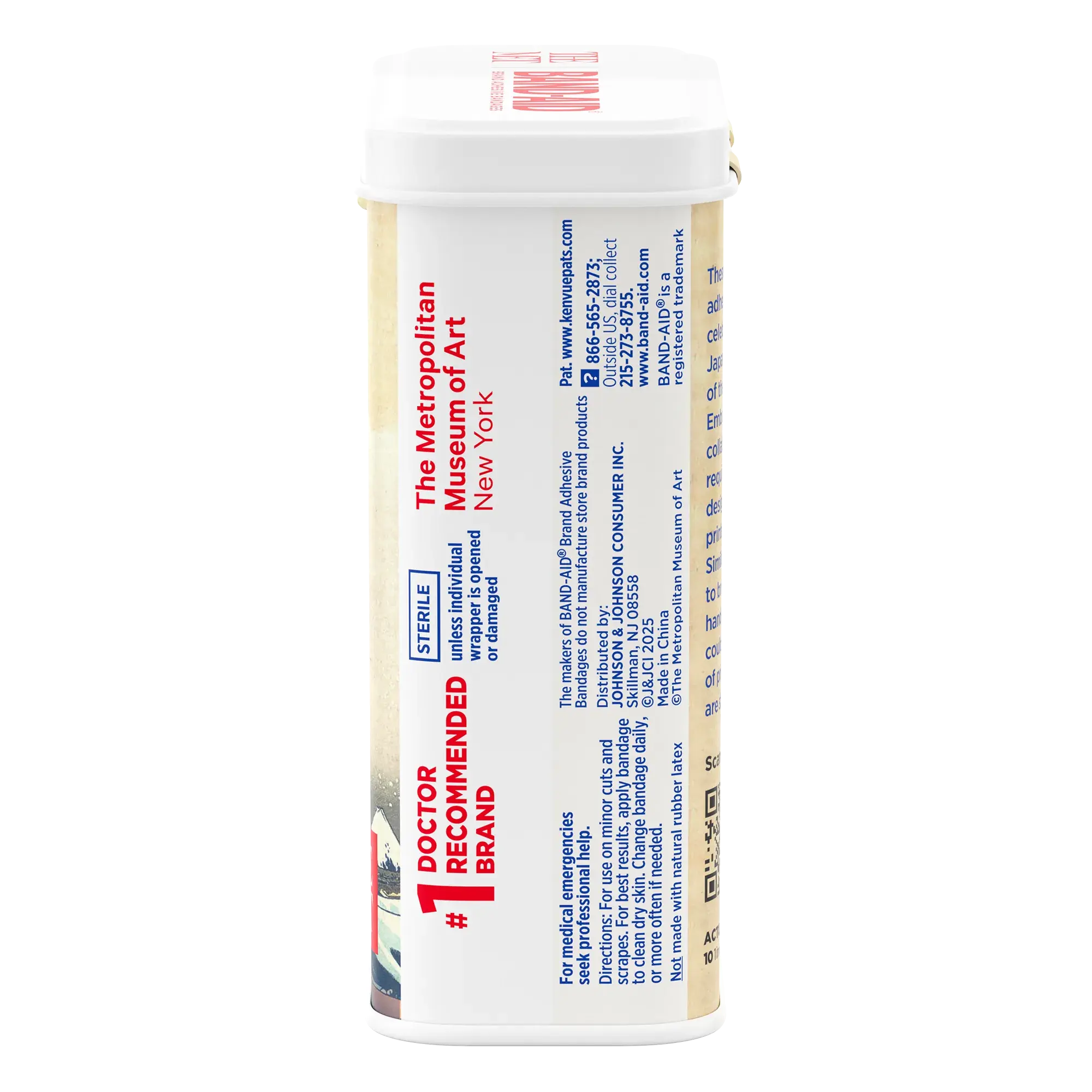 Right Side pack shot of BAND-AID® Brand Adhesive Bandages, Designs by Hokusai, Assorted 50 ct