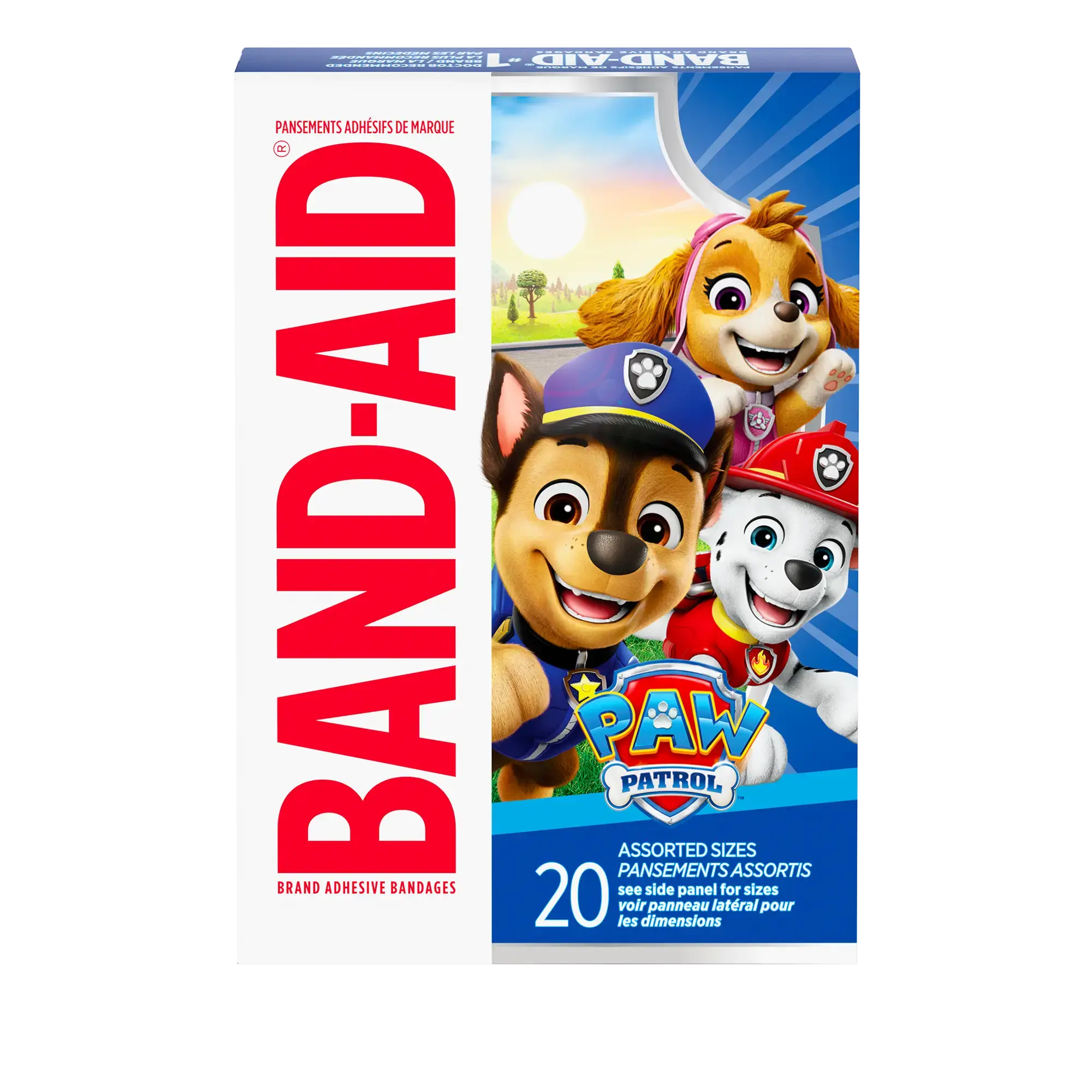 Back Pack shot of BAND-AID® Brand Adhesive Bandages, featuring Paw Patrol