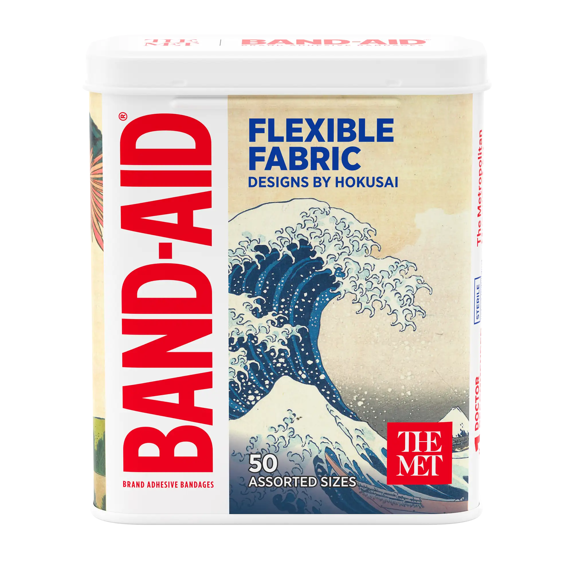 BAND-AID® Brand Adhesive Bandages, Designs by Hokusai, Assorted, 50 ct