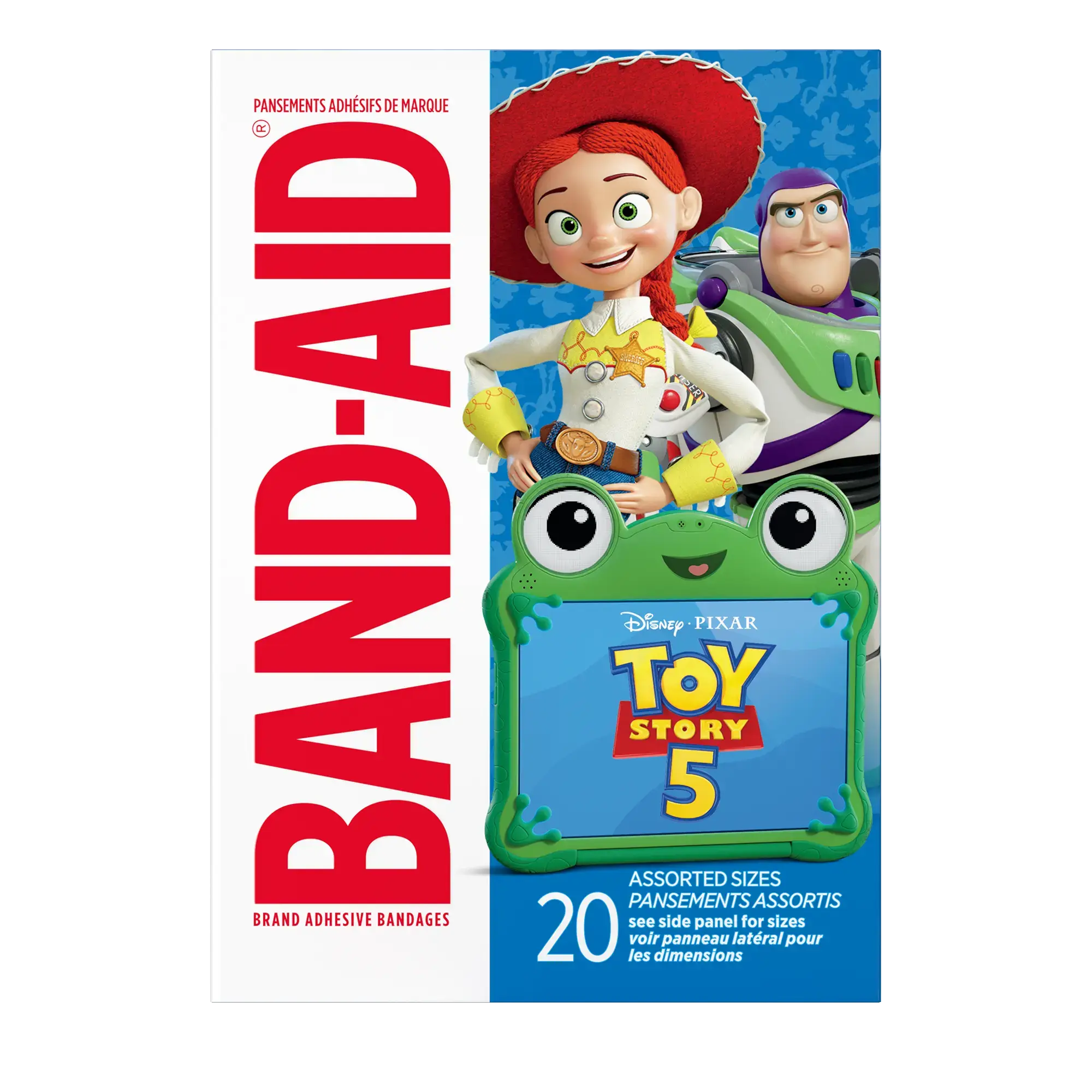 Front Pack shot of BAND-AID® Brand Adhesive Bandages featuring Disney and Pixar Toy Story 5 20ct