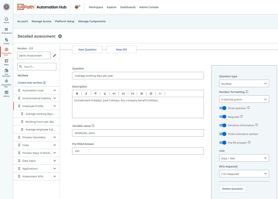 uipath automation hub cda screen