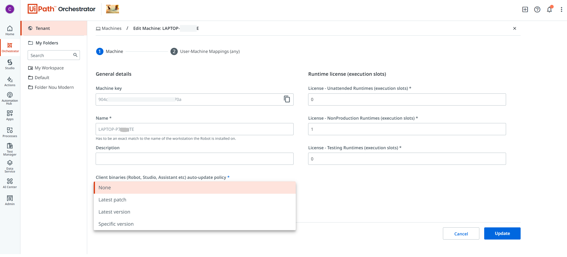 uipath robot studio assistant auto update capability