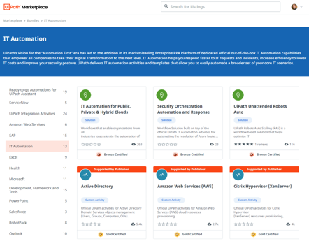 uipath marketplace it automation activity pack