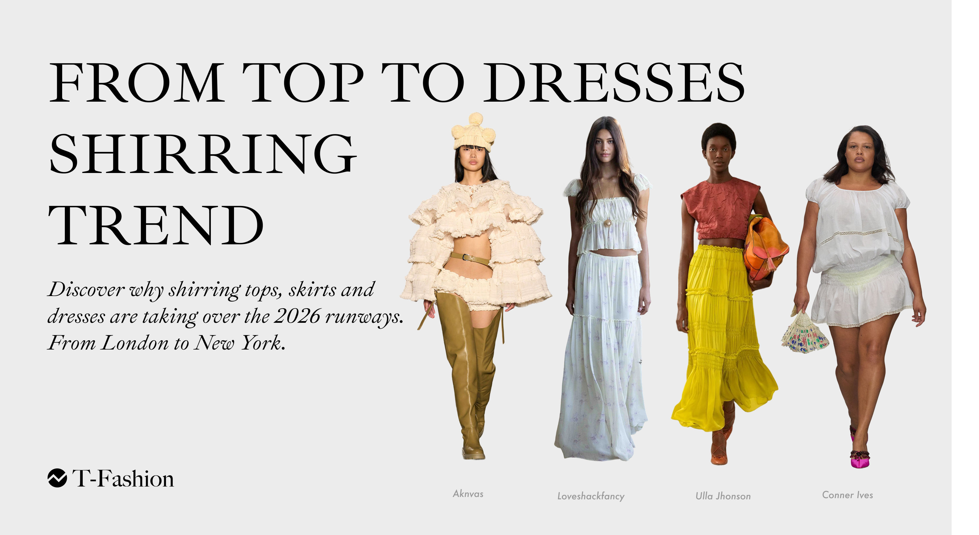 Featured image for article: Shirring: From Tops to Dresses – The Runway Trend You’ll See Everywhere in Spring Summer 2026