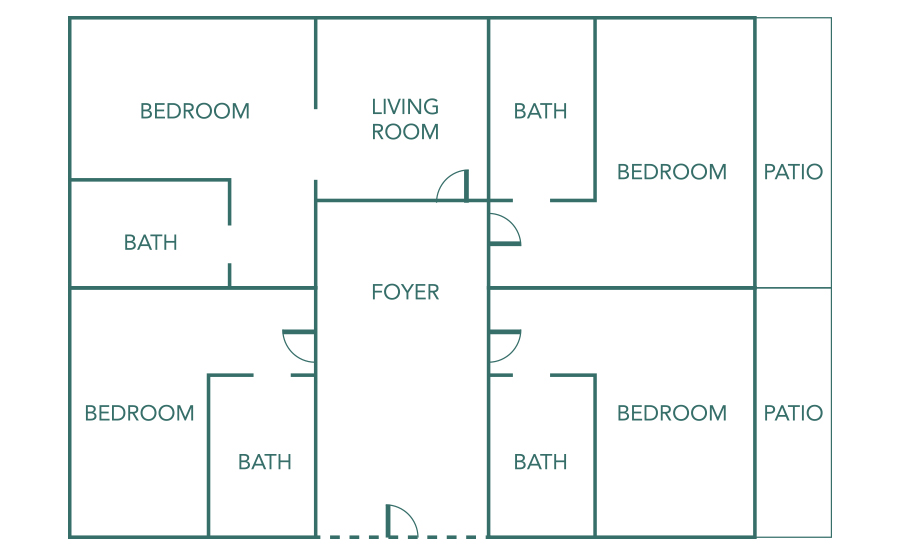 Ocean View Suite 4 Bedroom Floor Plan