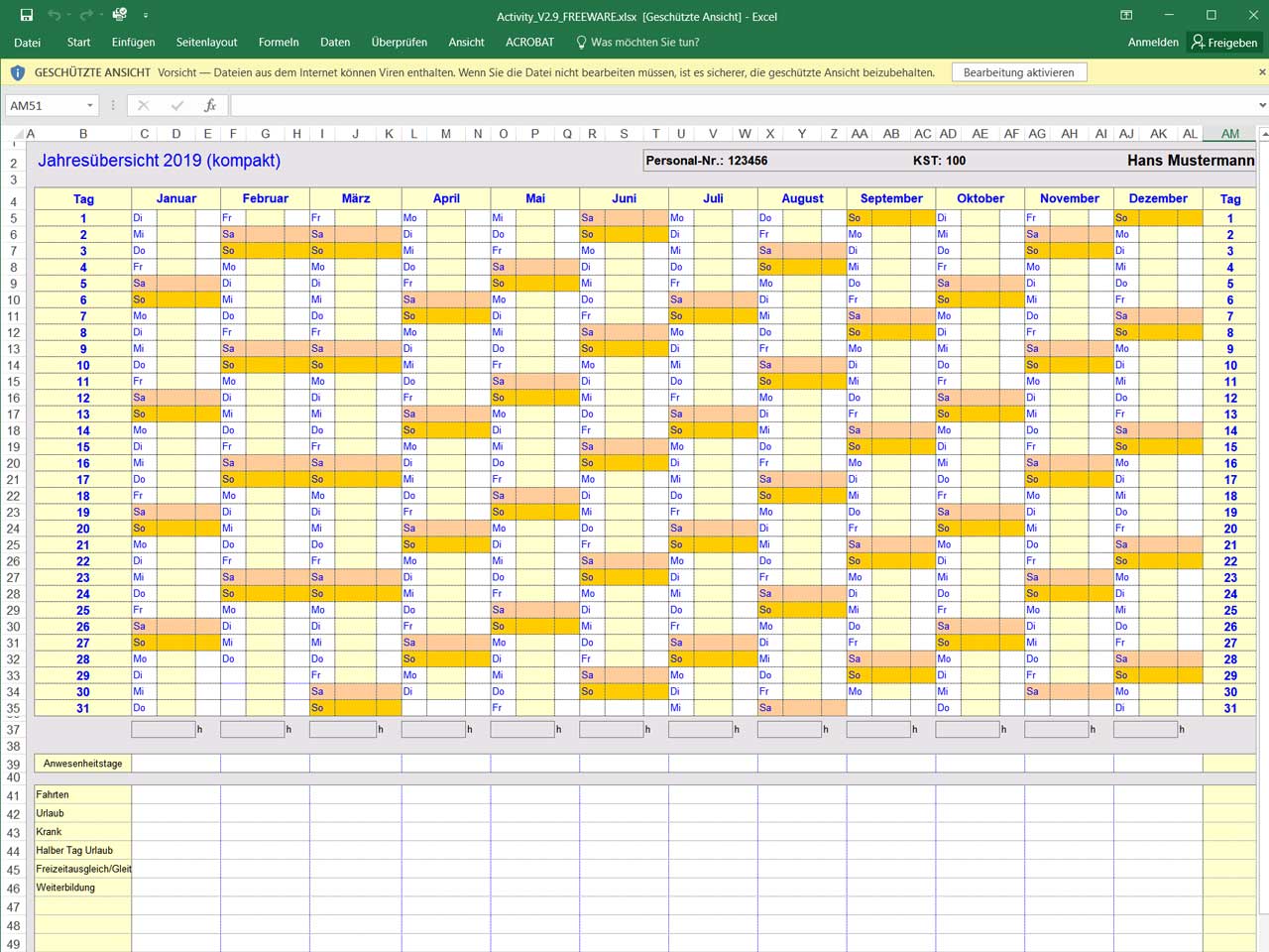 Excel Vorlagen Zeiterfassung Kostenlos