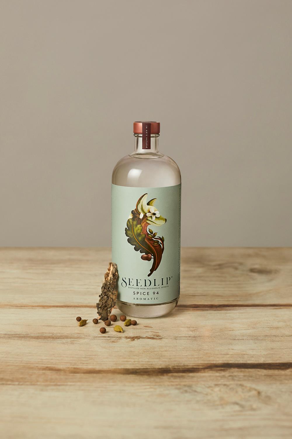 Seedlip Spic 94 Bottle on a counter top