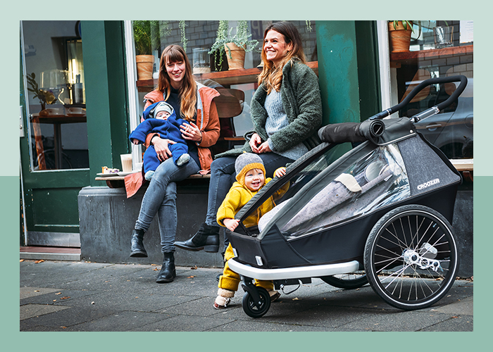 Remorque de vélo jumeaux 3 en 1, grande roue de 20 pouces, poussette pour  bébé, jogging pliable pour enfants, deux sièges, chariot de vélo d'extérieur
