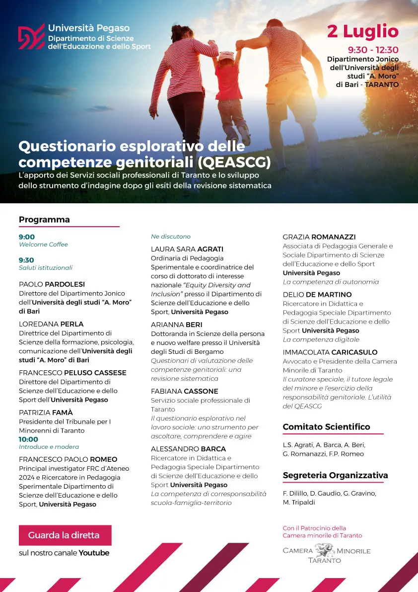 Questionario esplorativo delle competenze genitoriali (QEASCG) L’apporto dei Servizi sociali professionali di Taranto e lo sviluppo dello strumento d’indagine dopo gli esiti della revisione sistematica