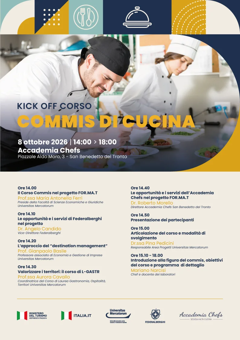 Kick off corso Commis di cucina