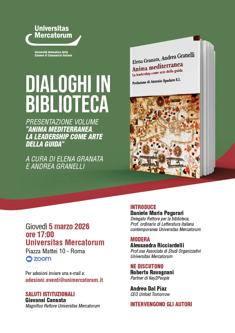 Dialoghi in biblioteca Presentazione volume "Anime Mediterranea. La leadership come arte della guida"