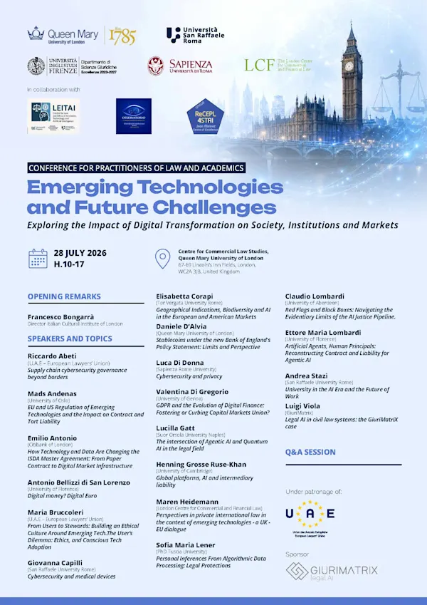 CONFERENCE FOR PRACTITIONERS OF LAW AND ACADEMICS - Emerging Technologies and Future Challenges”