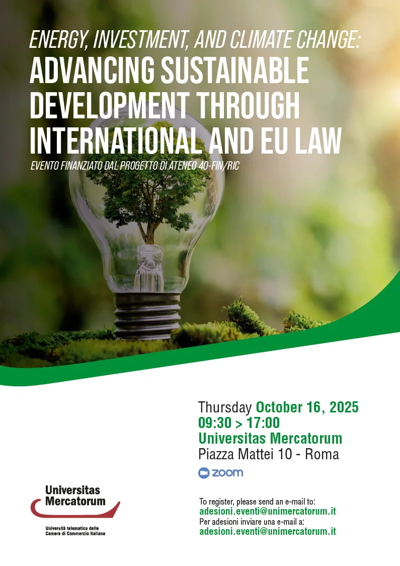 Energy, Investment, and climate change: Advancing Sustainable development through International and law
