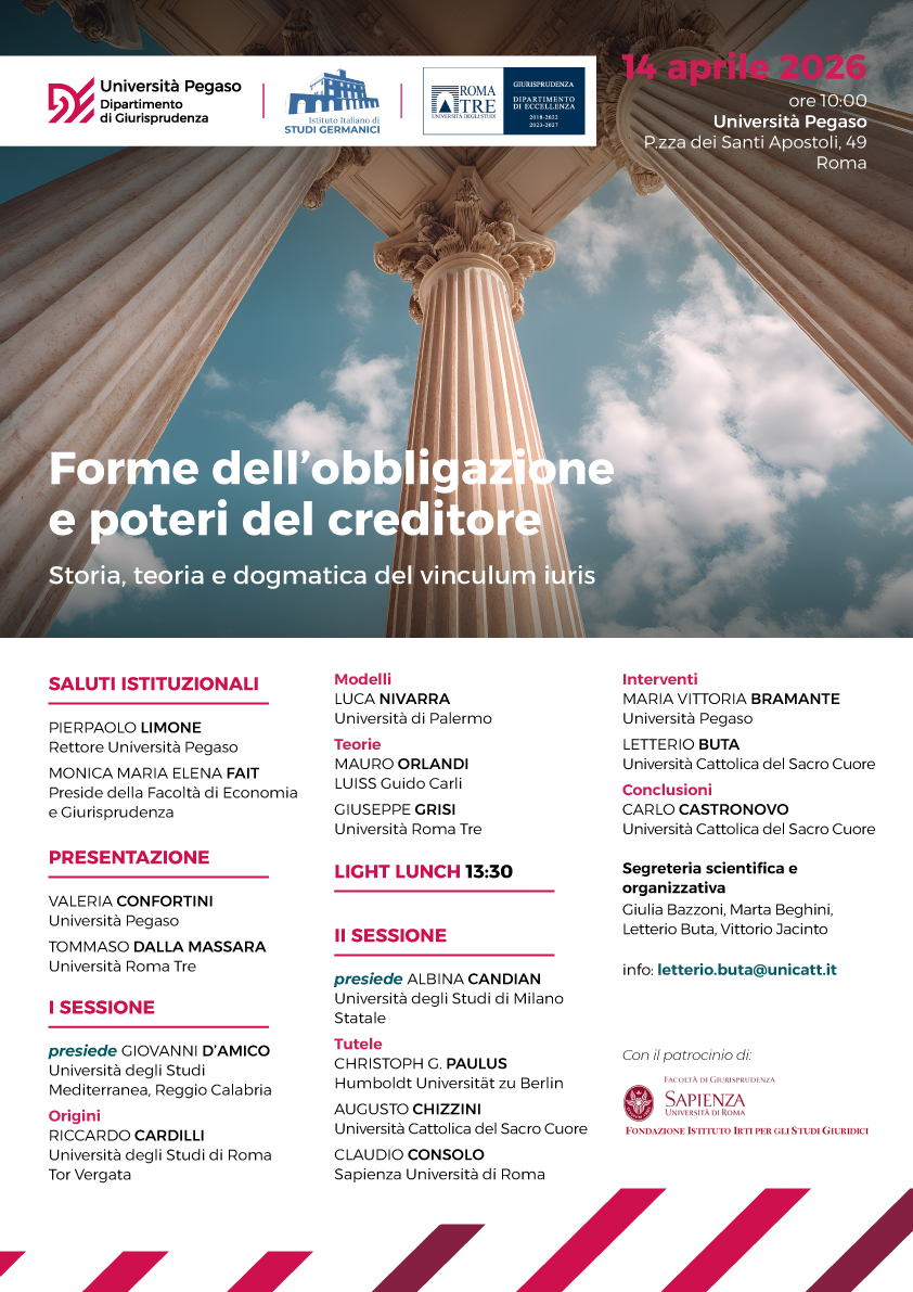 Forme dell’Obbligazione e Poteri del Creditore. Storia, teoria e dogmatica del vinculum iuris.