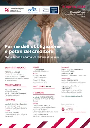 Forme dell’Obbligazione e Poteri del Creditore. Storia, teoria e dogmatica del vinculum iuris.