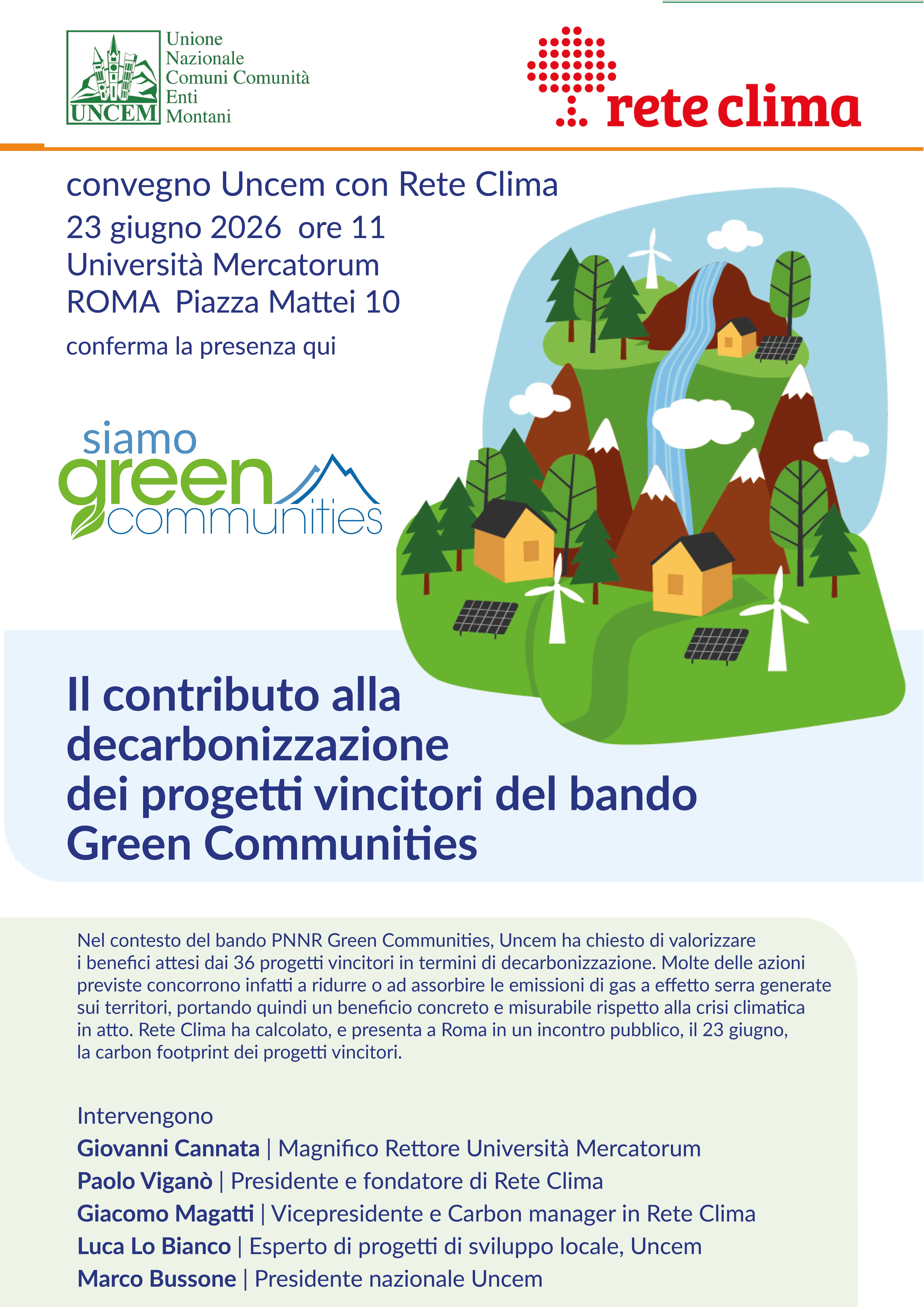 Il contributo alla decarbonizzazione dei progetti vincitori del bando Green Communities