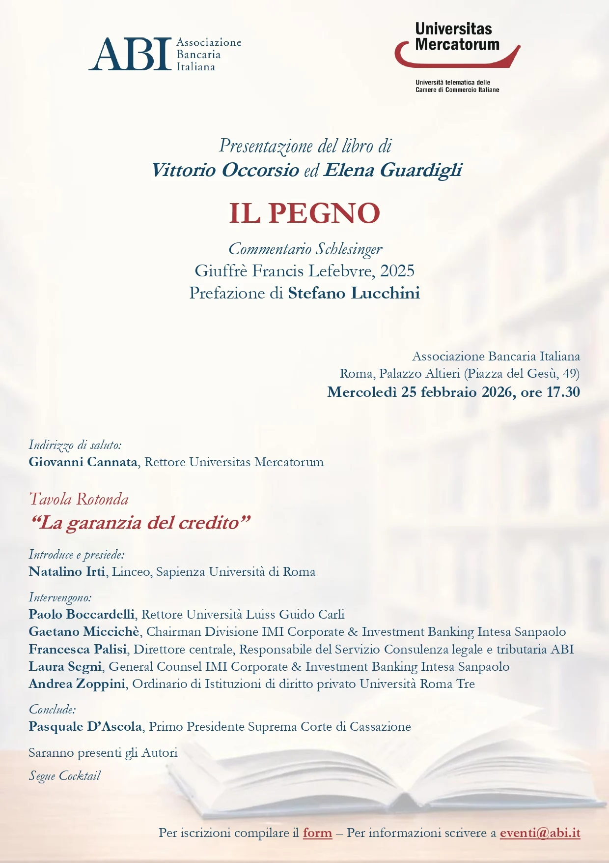 Presentazione del libro di Vittorio Occorsio ed Elena Guardigli "Il Pegno"