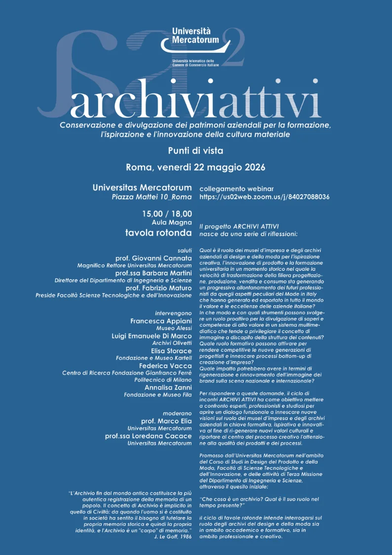 Archivi attivi | Conservazione e divulgazione dei patrimoni aziendali per la formazione,  l'ispirazione e l'innovazione della cultura materiale