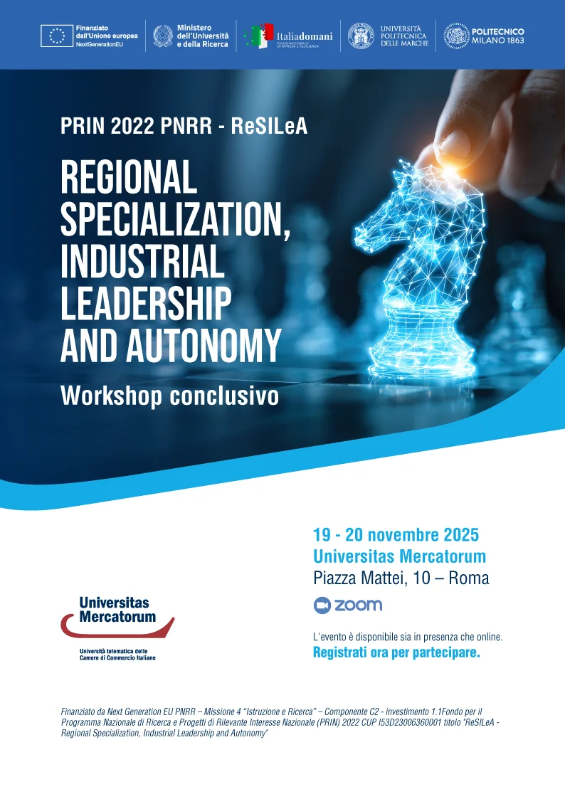 Regional specialization, Industrial leadership and autonomy | Workshop conclusivo