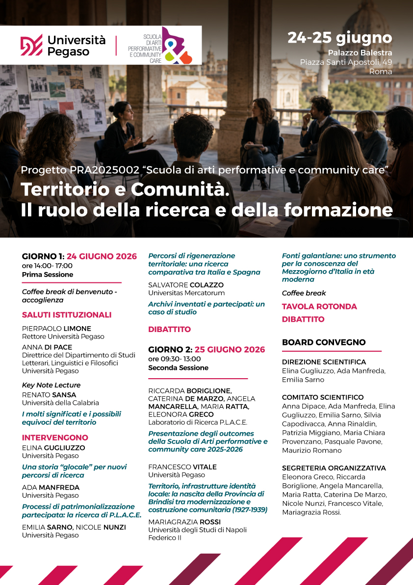 Territorio e comunictà.  Il ruolo della ricerca e della formazione
