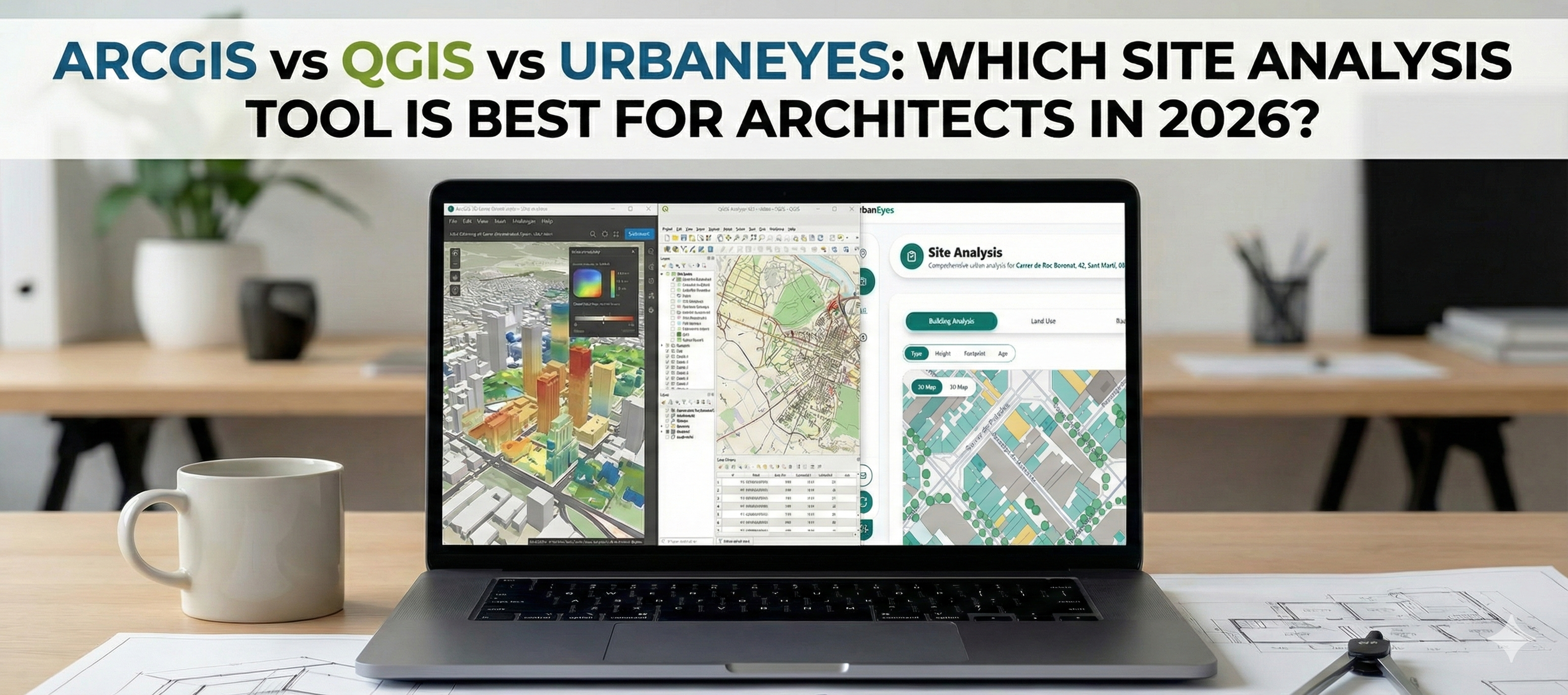 ArcGIS vs QGIS vs UrbanEyes: Best Site Analysis Tool?