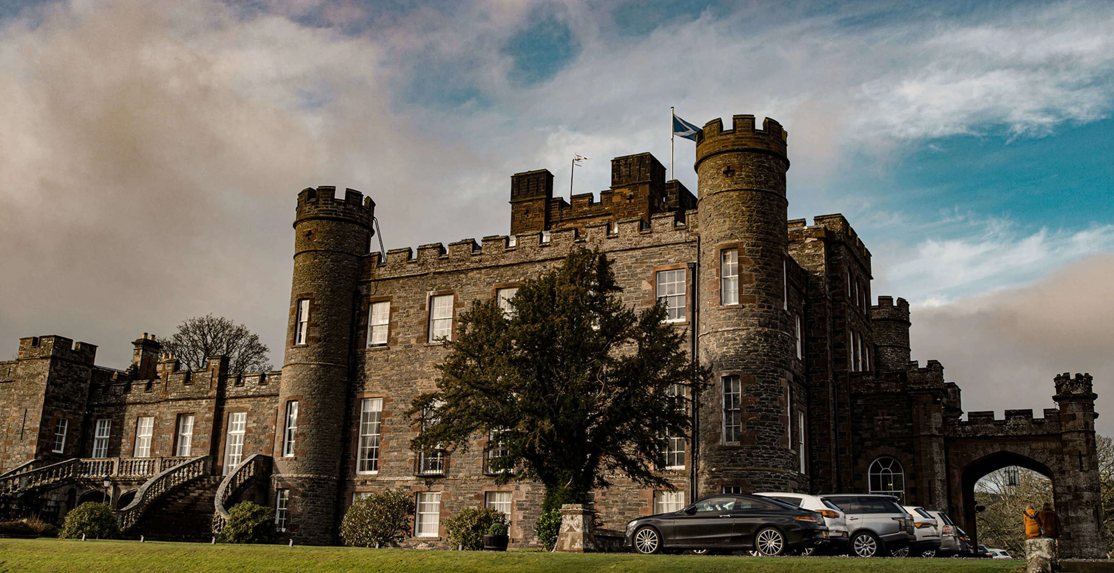 Exterior view of Stobo Castle in Scotland