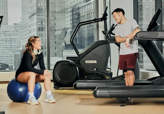Exerciser running outdoors