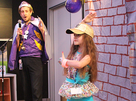 Abigail dancing in the Starlight Express Room
