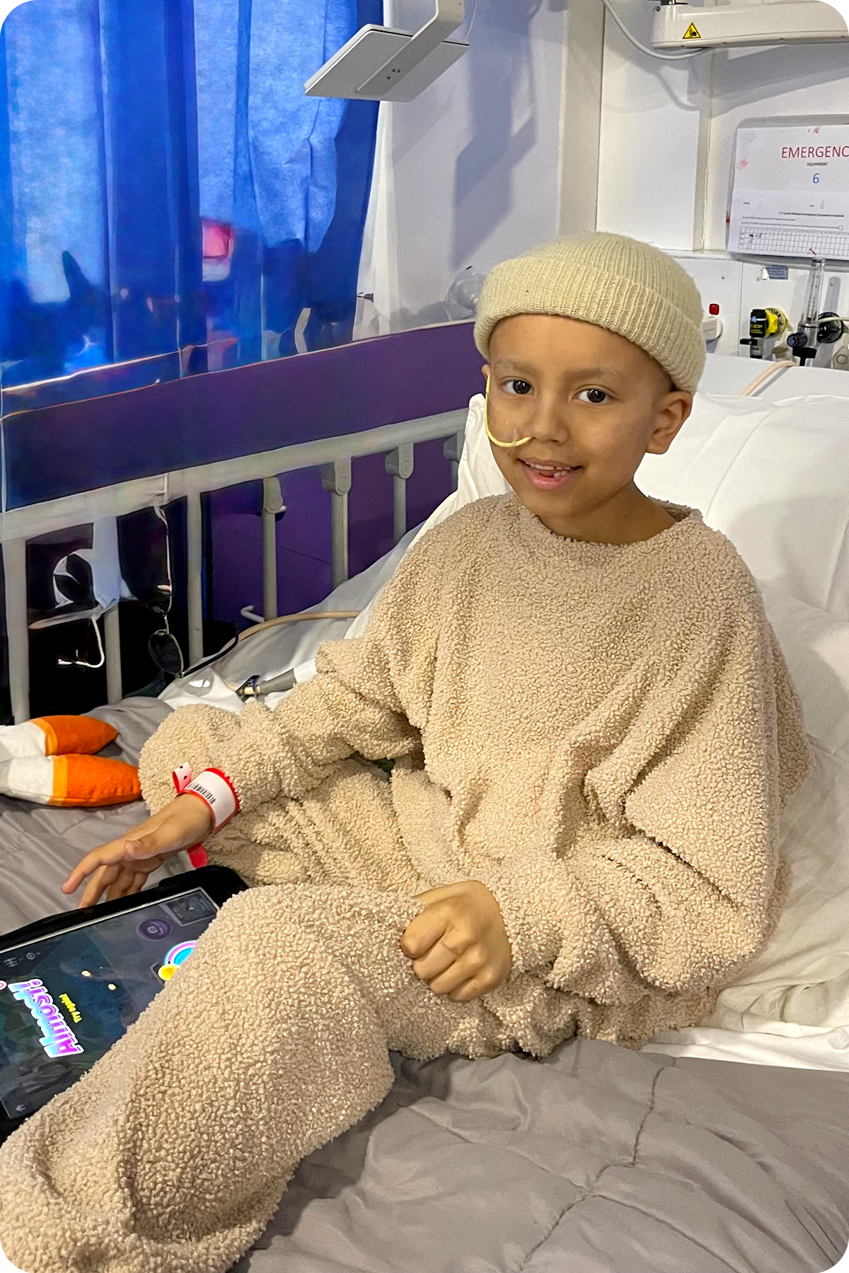 Zai in hospital for donation form