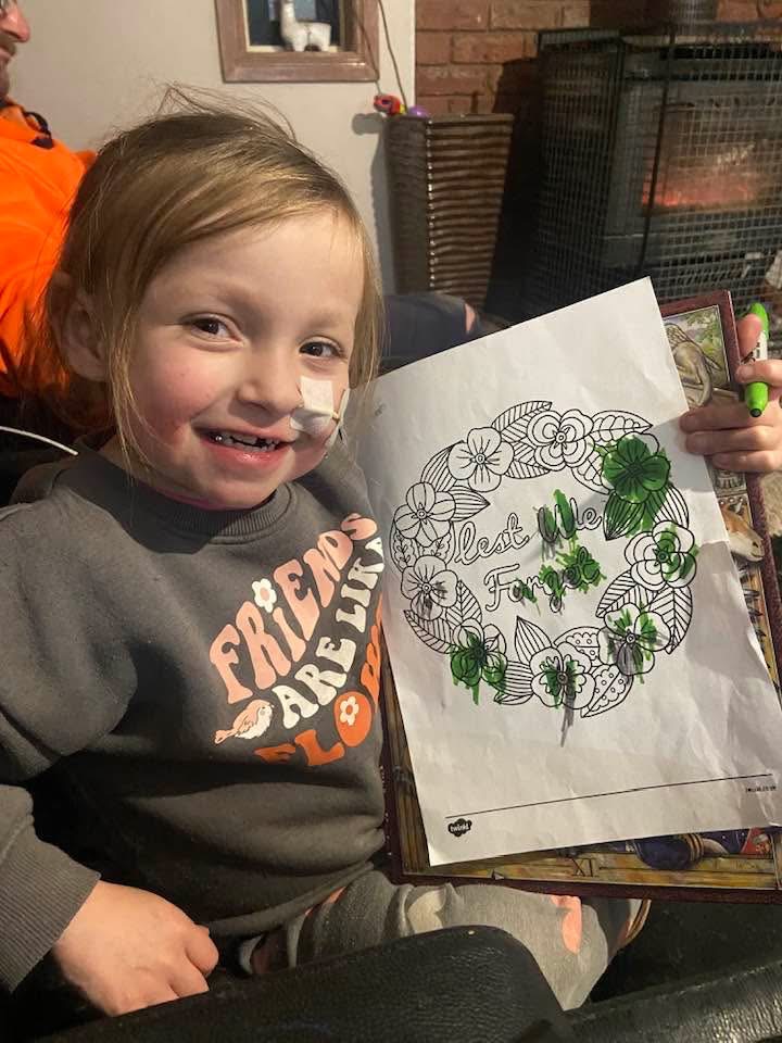 Adele with her artwork