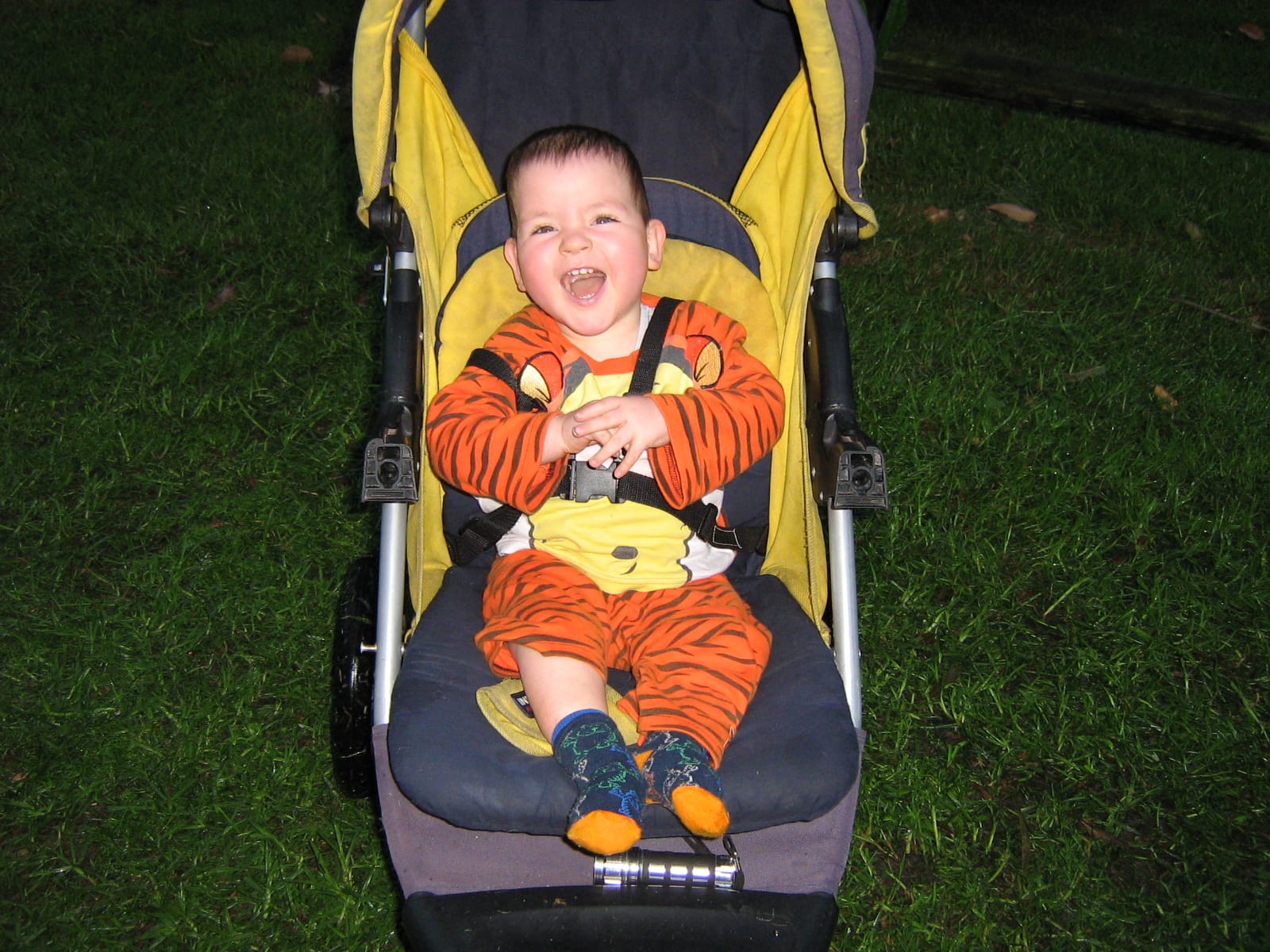 Wyatt as baby in pram