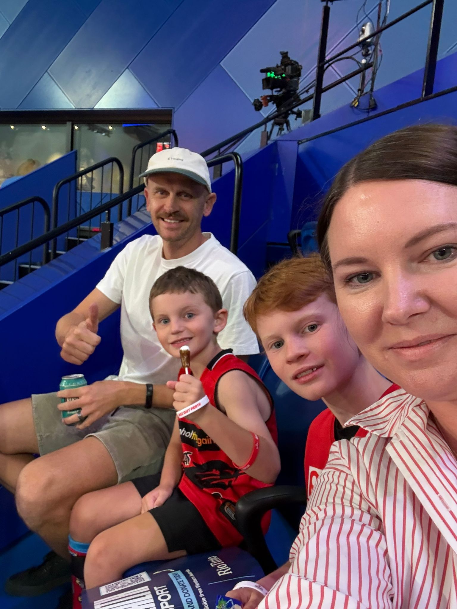 Beau and family at footy
