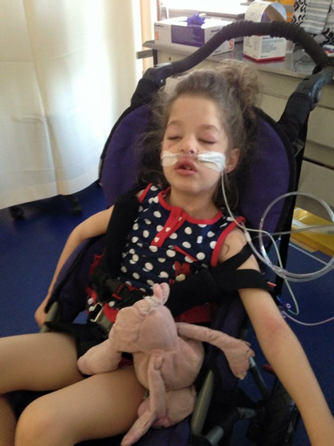 Charlotte in hospital chair