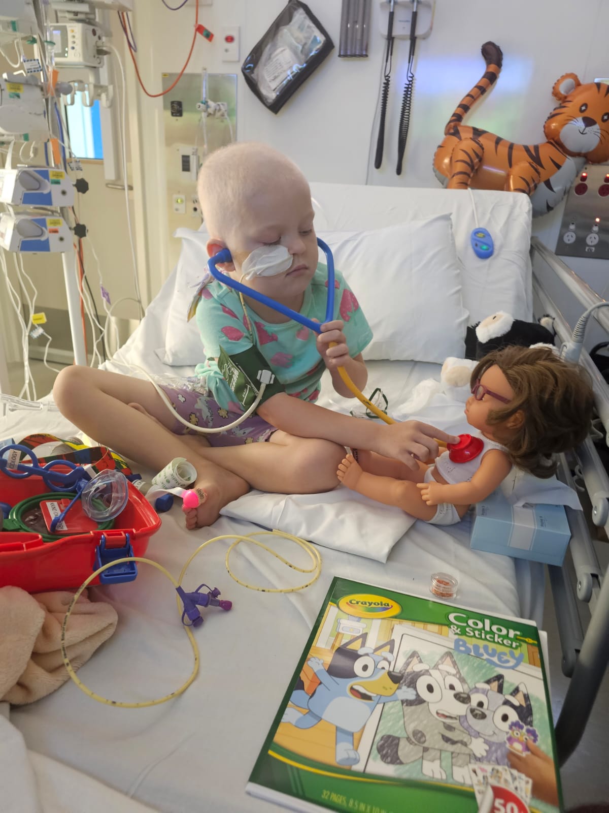 Izzy in hospital