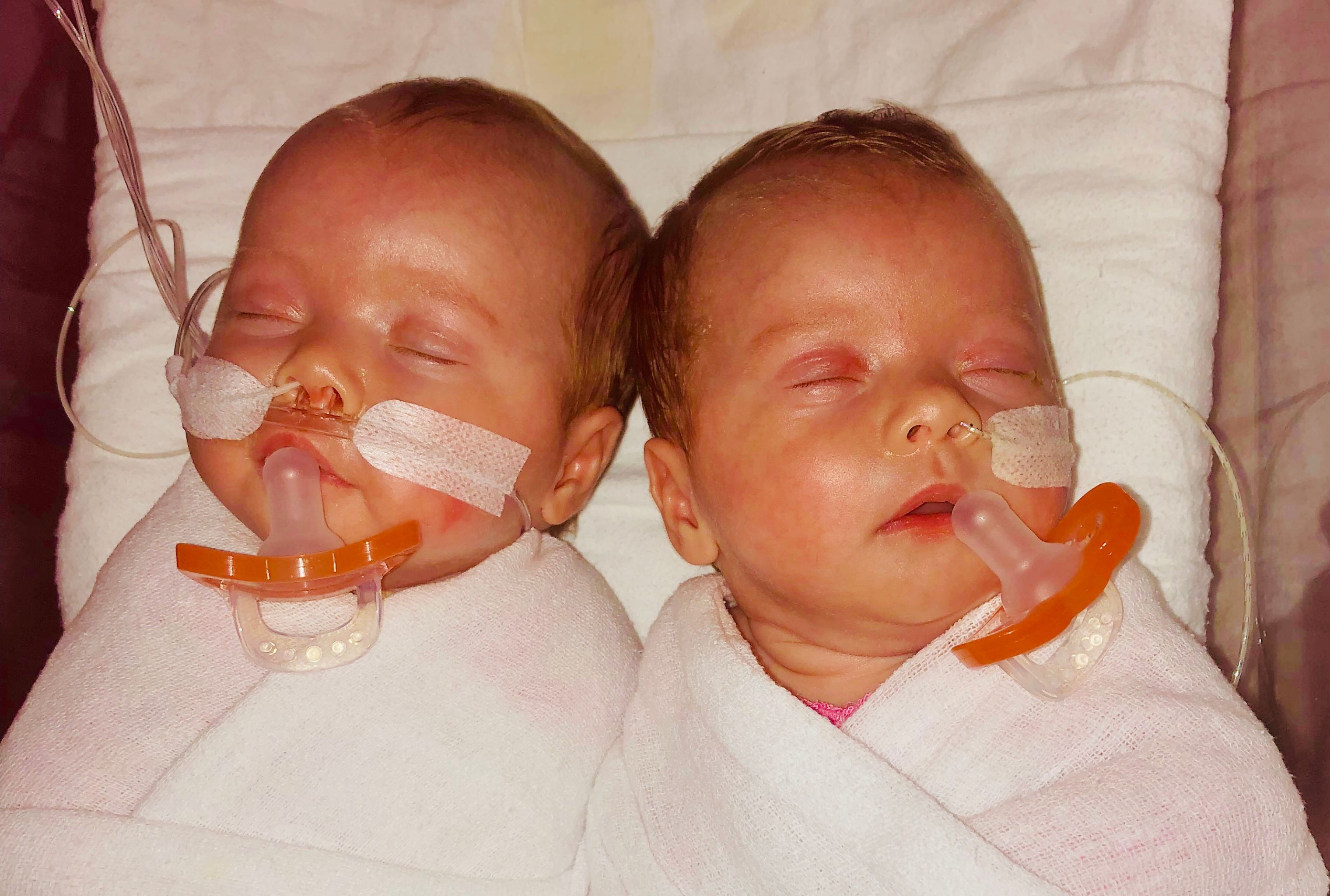 Twins in hospital for banner