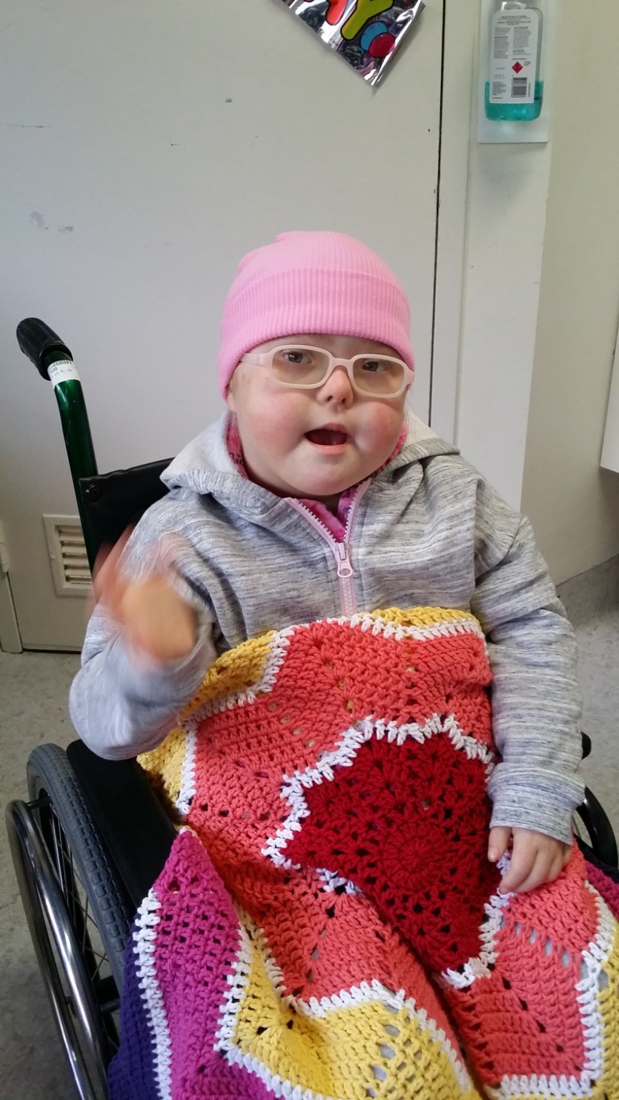 Sick in wheelchair