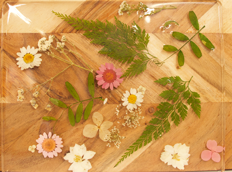 Dried flowers on board