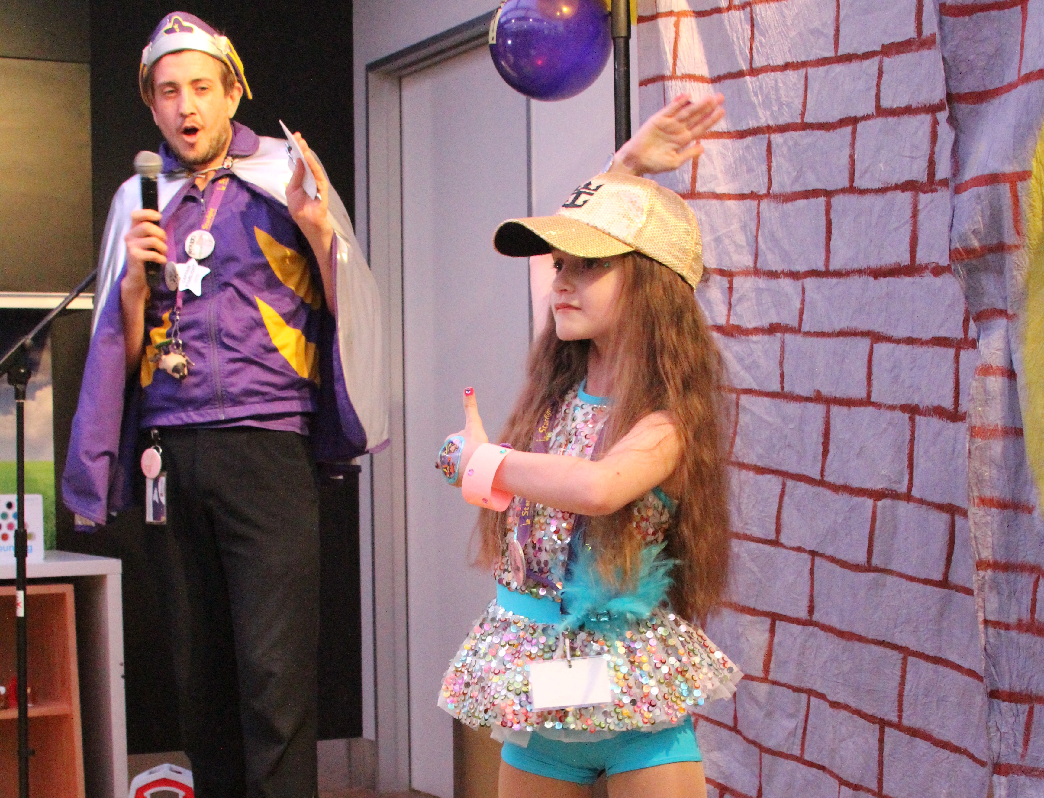 Captain Starlight and Abigail Baker, 7, Woodcroft