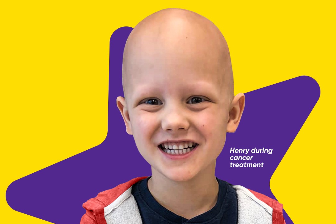 Henry during cancer treatment in front of Star