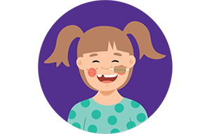Purple icon - girl laughing