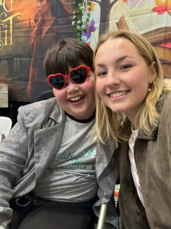 Kaedyn with support worker