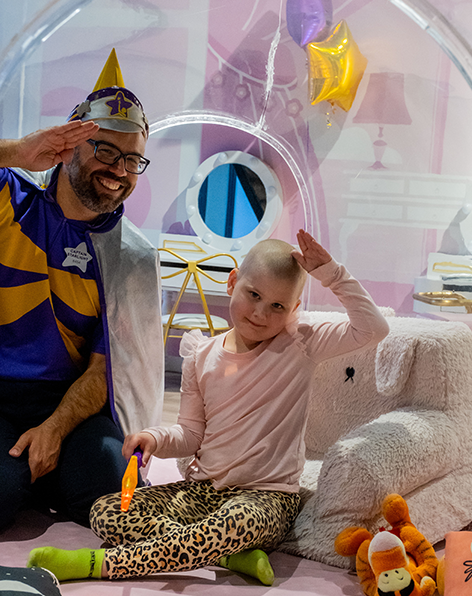 Amelia playing with Captain Starlight