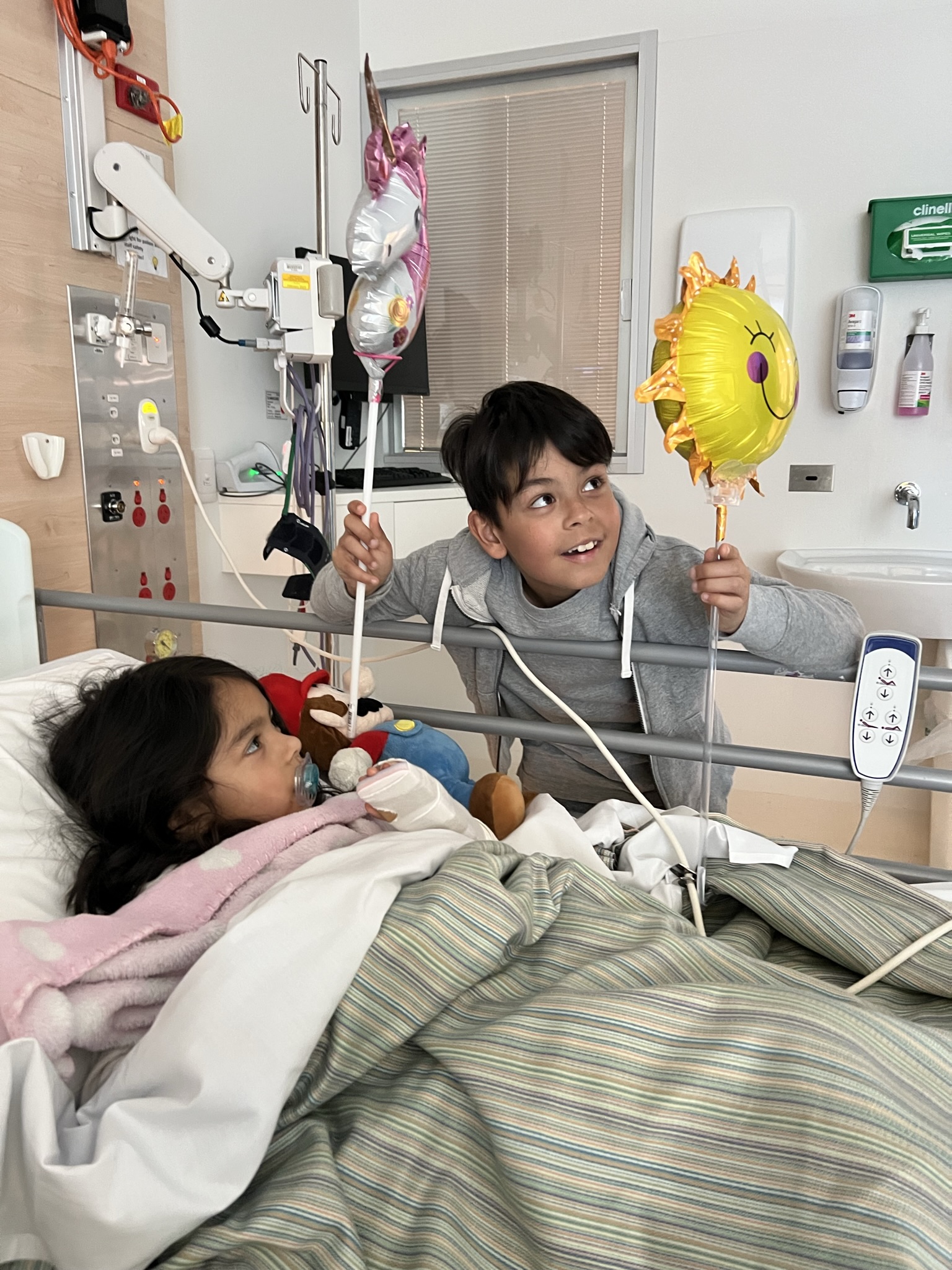 Priya in hospital with brother